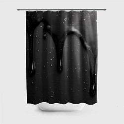 Шторка для душа Черная текстура - хром, цвет: 3D-принт
