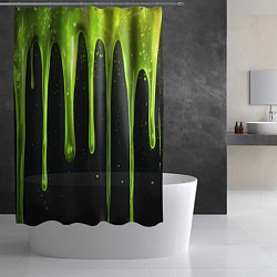 Шторка для душа Слизь зеленая текстура, цвет: 3D-принт — фото 2
