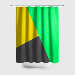 Шторка для душа Жёлто-серо-зелёный трёхцветный, цвет: 3D-принт