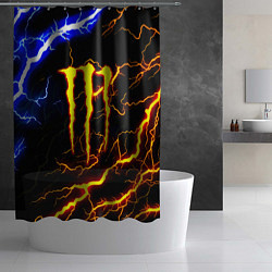 Шторка для душа Monster energy шторм, цвет: 3D-принт — фото 2