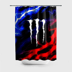 Шторка для душа Monster energy молнии неон, цвет: 3D-принт