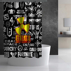 Шторка для душа Сталкер все логотипы игр, цвет: 3D-принт — фото 2