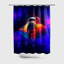 Шторка для душа Огненный путь космонавта, цвет: 3D-принт