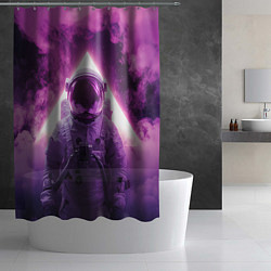 Шторка для душа Космонавт и фиолетовый космос, цвет: 3D-принт — фото 2