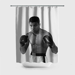 Шторка для душа Молодой Мухаммед Али, цвет: 3D-принт