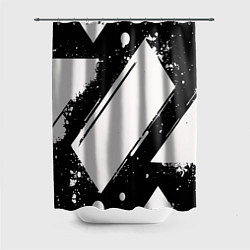 Шторка для душа Color black white, цвет: 3D-принт