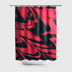 Шторка для душа Color black red, цвет: 3D-принт