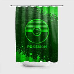 Шторка для душа Pokemon - green gradient, цвет: 3D-принт
