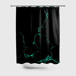 Шторка для душа Color black turquoise, цвет: 3D-принт
