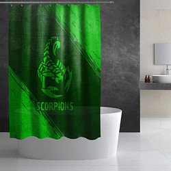 Шторка для душа Scorpions - green gradient, цвет: 3D-принт — фото 2