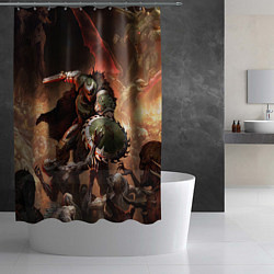 Шторка для душа Doom dark ages, цвет: 3D-принт — фото 2