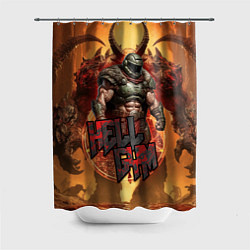 Шторка для душа Doom hell gym, цвет: 3D-принт