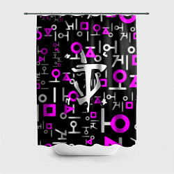 Шторка для душа Doom неоновый паттерн, цвет: 3D-принт