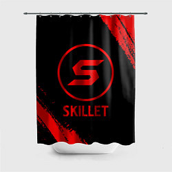 Шторка для душа Skillet - red gradient, цвет: 3D-принт