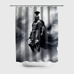 Шторка для душа Спартанский воин среди львов, цвет: 3D-принт