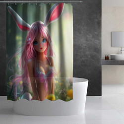Шторка для душа Девушка с ушками зайца, цвет: 3D-принт — фото 2