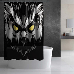 Шторка для душа Взгляд филина, цвет: 3D-принт — фото 2