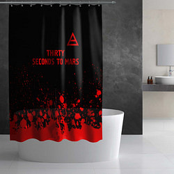Шторка для душа Thirty Seconds to Mars - red gradient посередине, цвет: 3D-принт — фото 2