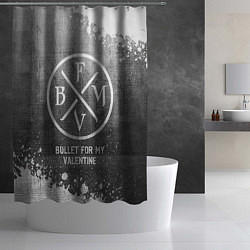Шторка для душа Bullet For My Valentine - grey gradient, цвет: 3D-принт — фото 2