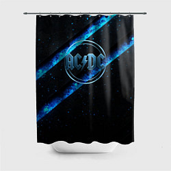 Шторка для душа ACDC черно-синяя текстура, цвет: 3D-принт