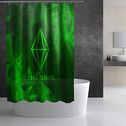 Шторка для душа The Sims - green gradient, цвет: 3D-принт — фото 2