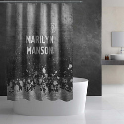 Шторка для душа Marilyn Manson - grey gradient посередине, цвет: 3D-принт — фото 2