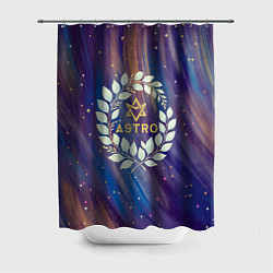 Шторка для душа Astro лого в венке из листьев, цвет: 3D-принт