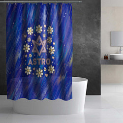 Шторка для душа Astro логотип из ромашек, цвет: 3D-принт — фото 2
