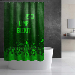 Шторка для душа Limp Bizkit - green gradient посередине, цвет: 3D-принт — фото 2