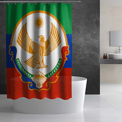 Шторка для душа Цвета Дагестана с гербом, цвет: 3D-принт — фото 2