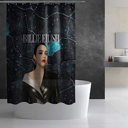 Шторка для душа Билли Айлиш в деловом костюме, цвет: 3D-принт — фото 2