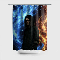 Шторка для душа Bones депрессивный стиль, цвет: 3D-принт