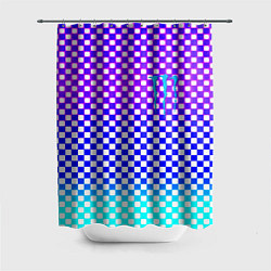 Шторка для душа Monster шахматная клетка градиент, цвет: 3D-принт