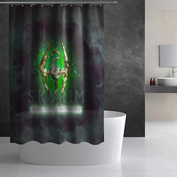 Шторка для душа Skyrim gold logo Dragonborn, цвет: 3D-принт — фото 2