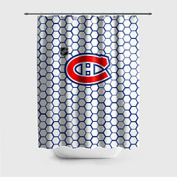 Шторка для душа Монреаль Канадиенс - белые соты, цвет: 3D-принт