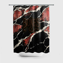 Шторка для душа Bones черви, цвет: 3D-принт