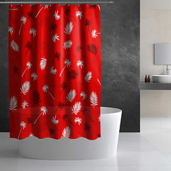 Шторка для душа Текстура красной гавайской рубашки, цвет: 3D-принт — фото 2