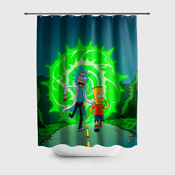 Шторка для душа Рик и Барт Симпсон, цвет: 3D-принт