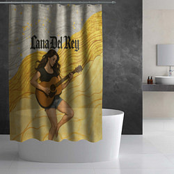 Шторка для душа Lana Del Rey с гитарой, цвет: 3D-принт — фото 2