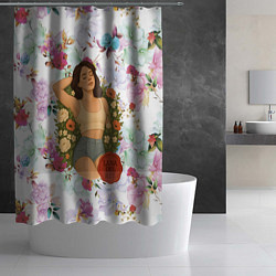 Шторка для душа Lana Del Rey в полевых цветах, цвет: 3D-принт — фото 2