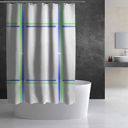 Шторка для душа Neon white green light blue, цвет: 3D-принт — фото 2