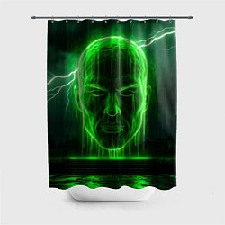 Шторка для душа Неоновая голова, цвет: 3D-принт