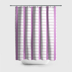 Шторка для душа Color white cage pink line, цвет: 3D-принт