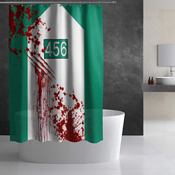 Шторка для душа Кровавая форма игрока 456 из игры в кальмара, цвет: 3D-принт — фото 2
