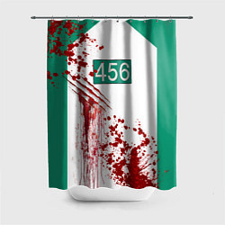Шторка для душа Кровавая форма игрока 456 из игры в кальмара, цвет: 3D-принт