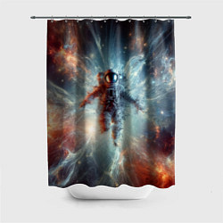 Шторка для душа Космонавт в космической туманности, цвет: 3D-принт