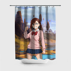 Шторка для душа Сиратори Айра злая - Дандадан, цвет: 3D-принт