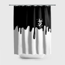 Шторка для душа Doom logo жидкие краски, цвет: 3D-принт