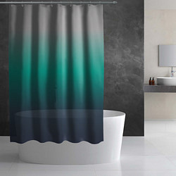 Шторка для душа Градиент серо-зеленый, цвет: 3D-принт — фото 2