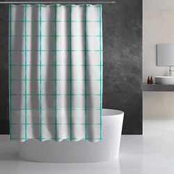 Шторка для душа Color white light blue crosses, цвет: 3D-принт — фото 2